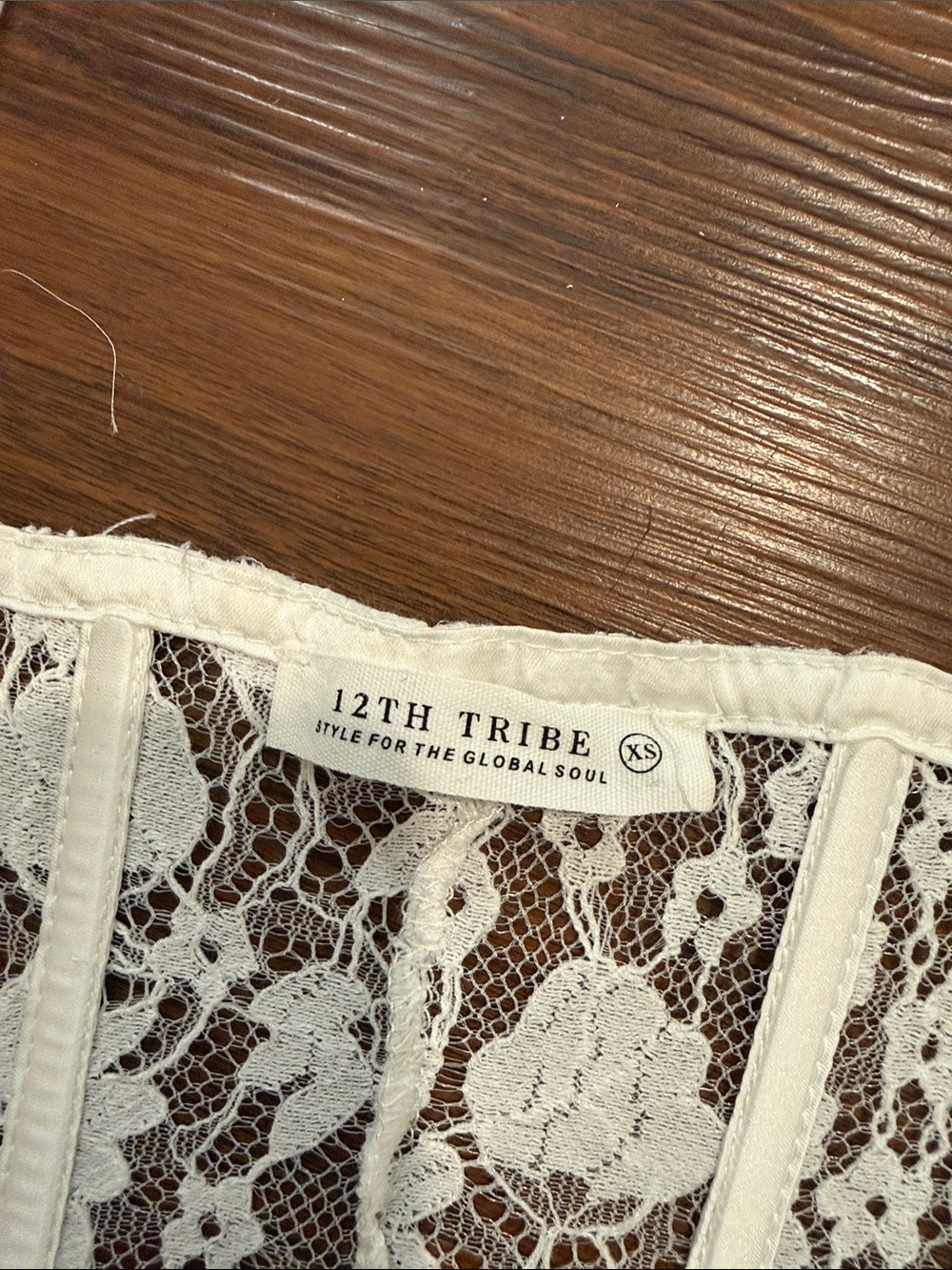 12th Tribe White Lace Two-Piece Corset Top & Skirt Set - Picture 7 of 8